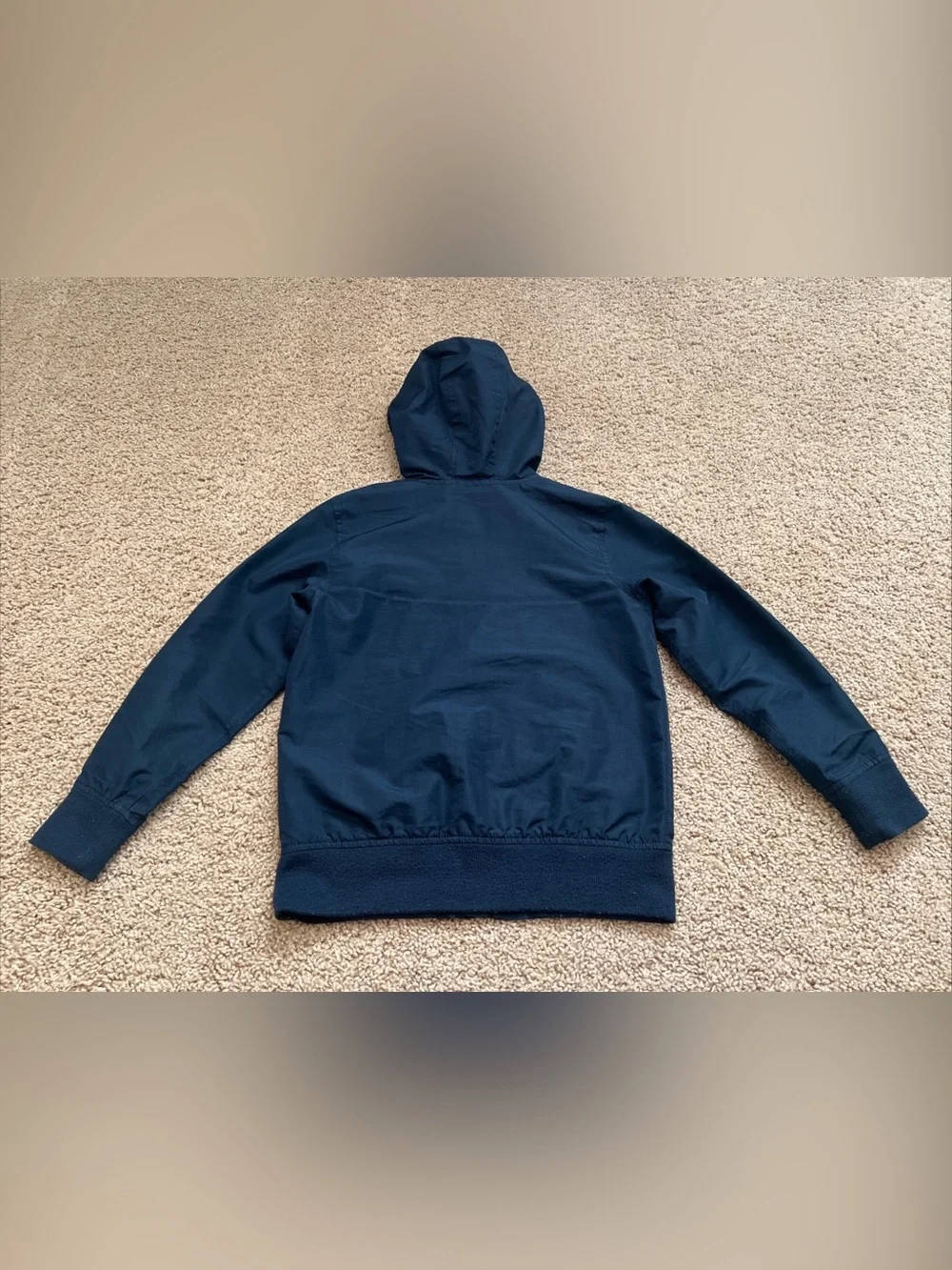 Children’s Place Boys Navy Blue Hooded Full Zip Windbreaker Jacket Size Medium